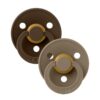 BIBS Pacifier Colour 2 PACK Latex Size 1 Mocha/Dark Oak