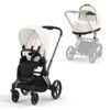 Komplett Priam Barnevogn  Off White/ Matt black