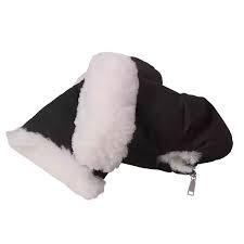 Vognmuffe svart/hvit merionoull