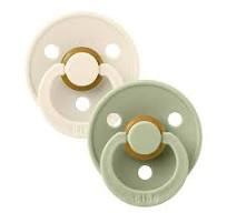 Bibs Pacifier Colour 2pk Ivory/Sage str 2