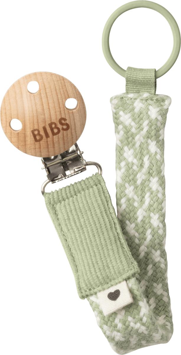 BIBS Pacifier Clip Braided Sage/Ivory