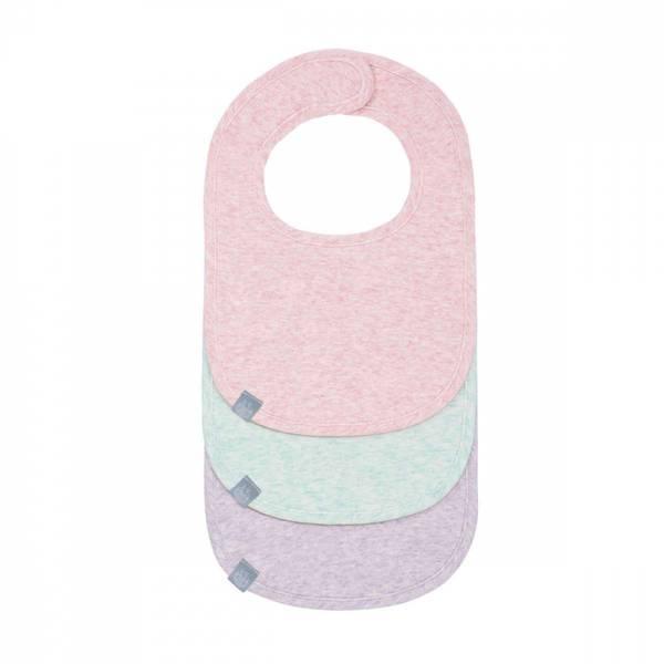 Newborn Bib 3 pcs assorted girls mélange pink, mint, lavender