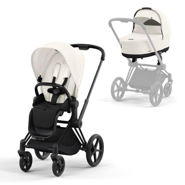 Komplett Priam Barnevogn Off White/ Matt black
