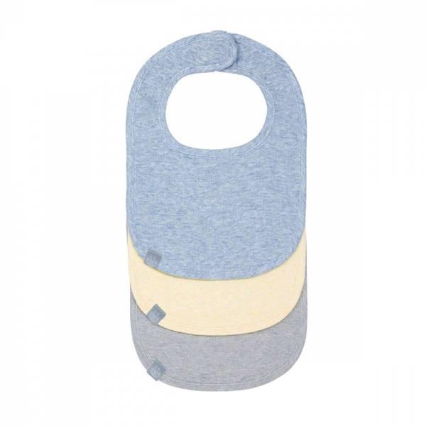 Newborn Bib 3 pcs assorted boys mélange yellow, blue, grey