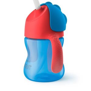 Philips Avent Kopp m/Sugerør 200ml Blå/Rød