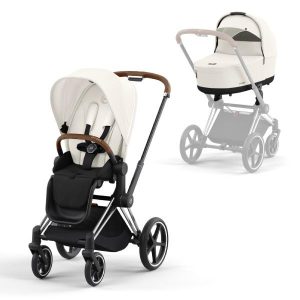 Komplett Priam Barnevogn  Off White/ Chrome Brown