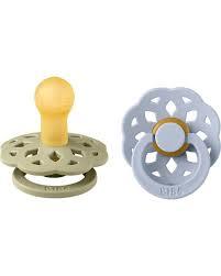 BIBS Boheme 2 PACK Latex Size 2 Khaki/Dusty Blue