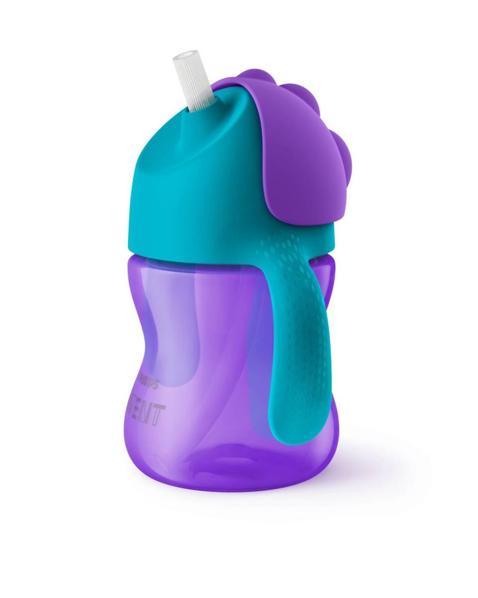 Philips Avent Kopp m/Sugerør 200ml Lilla/Turkis