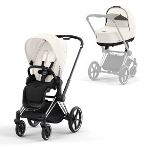 Komplett Priam Barnevogn  Off White/ Chrome Brown