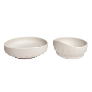 Silicone Baby Plate and Bowl Set - Porcelain White
