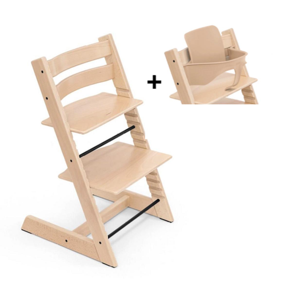 PAKKE, Stokke Tripp Trapp® chair Natural + Baby set²