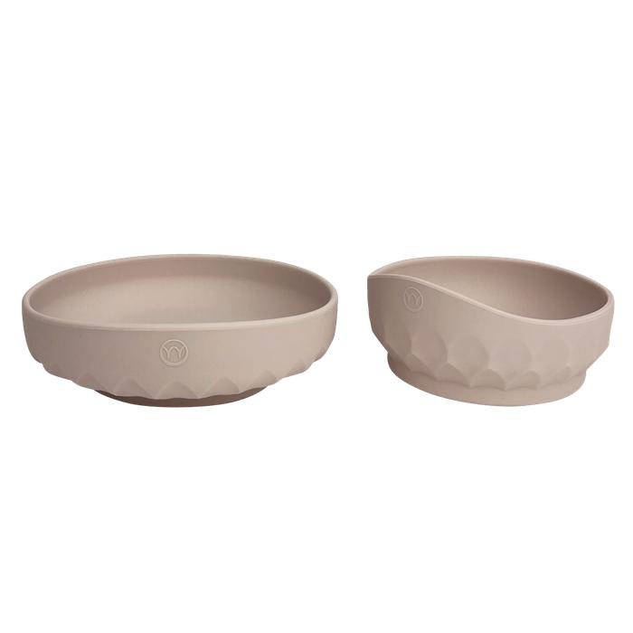 Silicone Baby Plate and Bowl Set - Dune Beige
