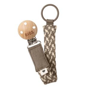 BIBS Pacifier Clip Braided Dark Oak/Vanilla