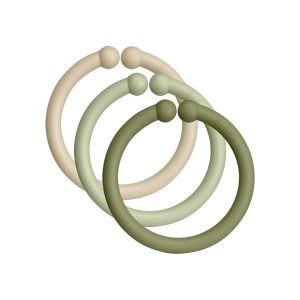 BIBS Barnevogn Ringer 12-pakning Sand/Dark Oak/Vanilla