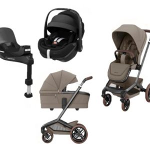 Maxi-Cosi Fame pakke Twillic Truffle inkl. pebbe pro2 svart og base