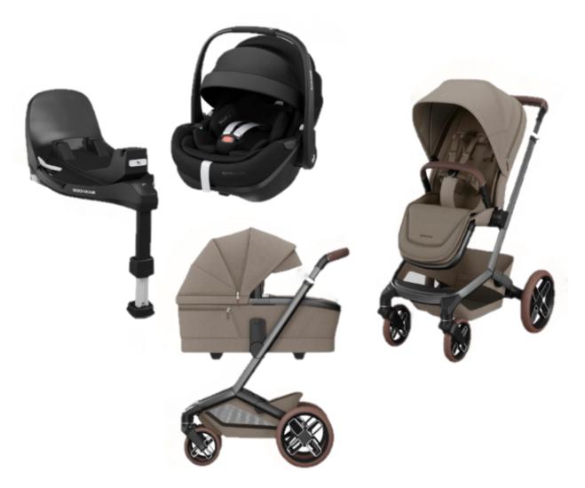Maxi-Cosi Fame pakke Twillic Truffle inkl. pebbe pro2 svart og base