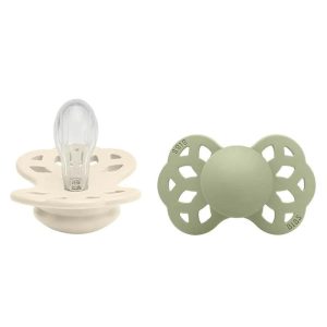 Bibs Pacifier Infinity 2 pk Symmetrical Silicon Ivory/Sage
