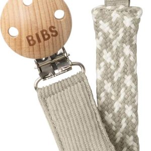 BIBS Pacifier Clip Braided Sand/Ivory