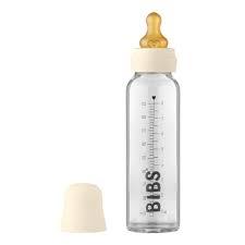 BIBS Baby Glass Bottle Complete Set Latex 225ml Ivory