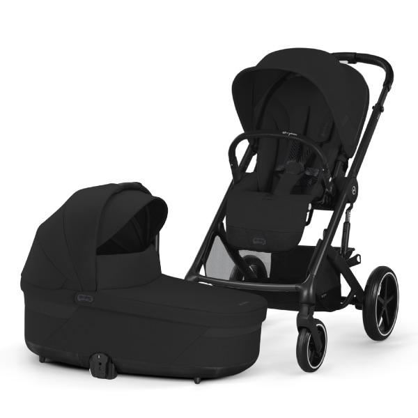 Komplett vogn, Cybex, Balios S Lux, Moon Black Ink. Liggedel
