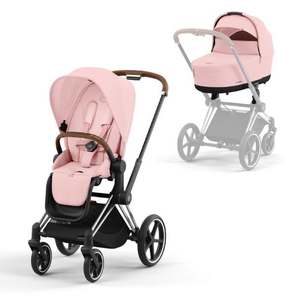 Komplett Priam Barnevogn Peach Pink/ Chrome Brown