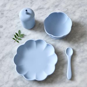 Jack o Juno Little Poppy Dining Set, Pale Blue