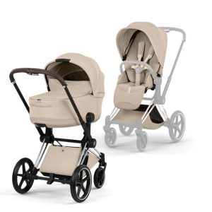 Cybex Priam Style Collection Komplett Barnevogn New Generation Crome/Cozy Beige