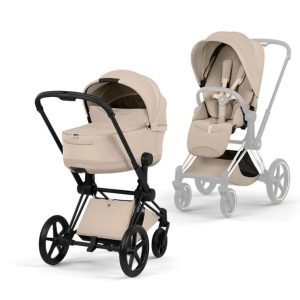 Cybex Priam Style Collection Komplett Barnevogn New Generation Matt Svart/Cozy Beige